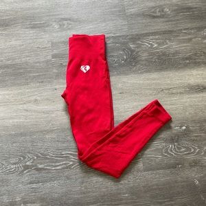 Women’s Best workout leggings. Red. Size small.